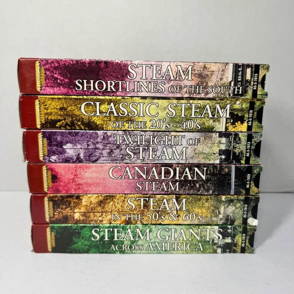 Vintage American Steam VHS Lot of 6 Classic Train Documentaries Volume Set 1998